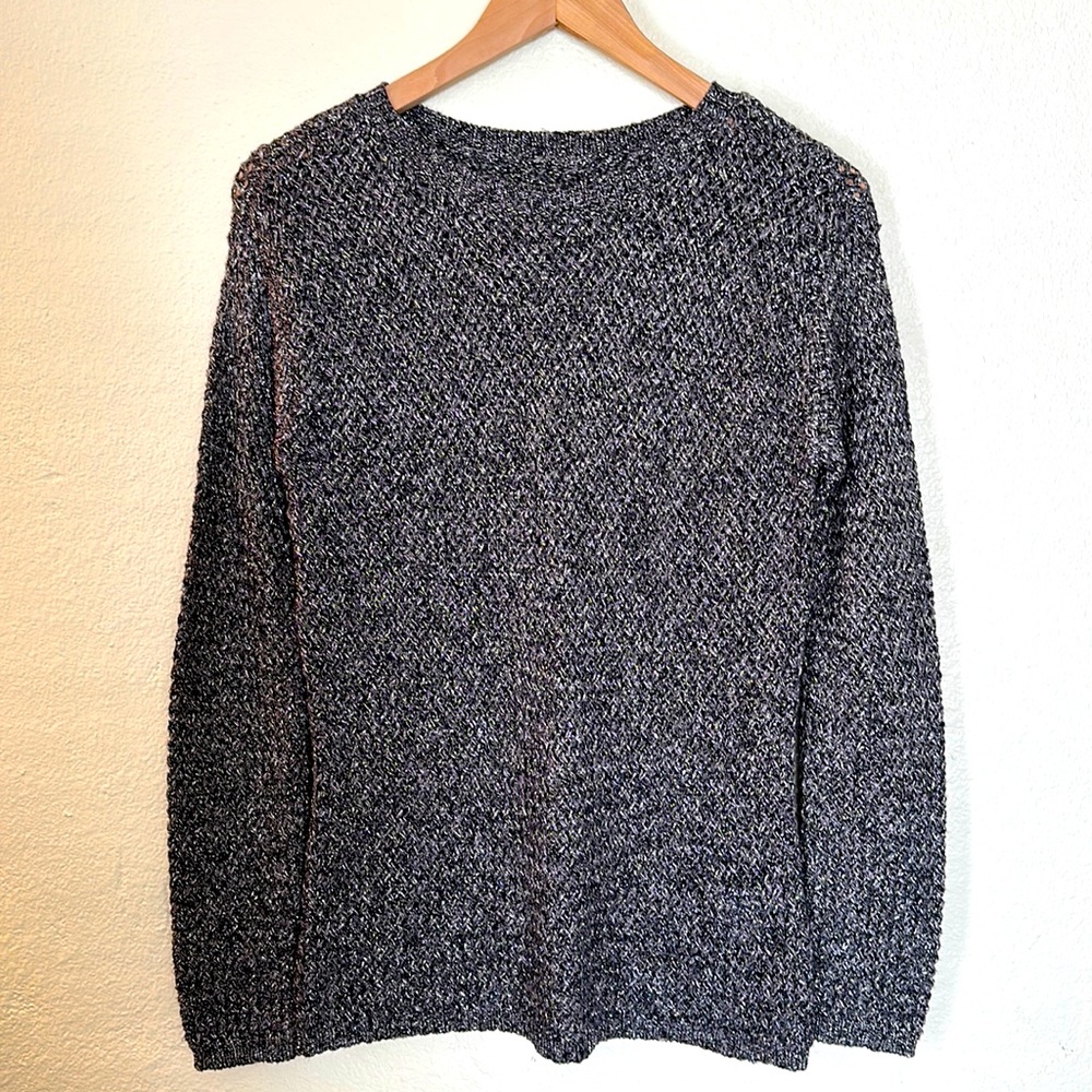 Tribal sweater, size small, black/grey/silver metallic